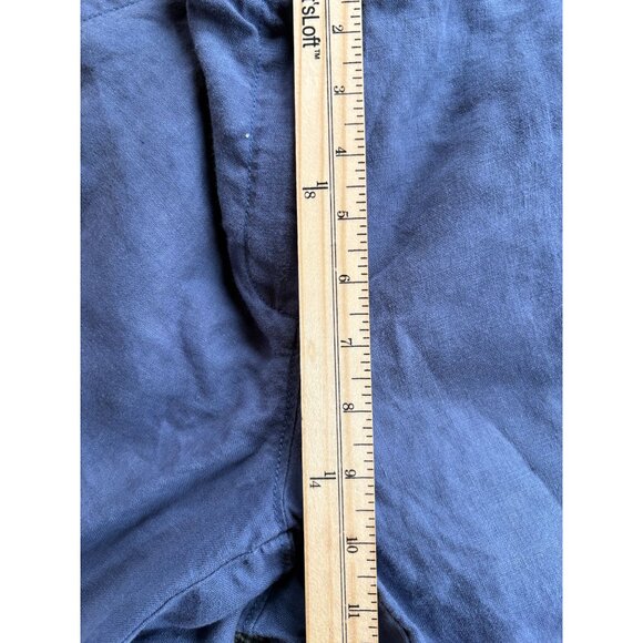 L.L. Bean Classic Fit Straight Linen Pants Size 10 PET Dark Blue 100% Linen - Picture 8 of 11